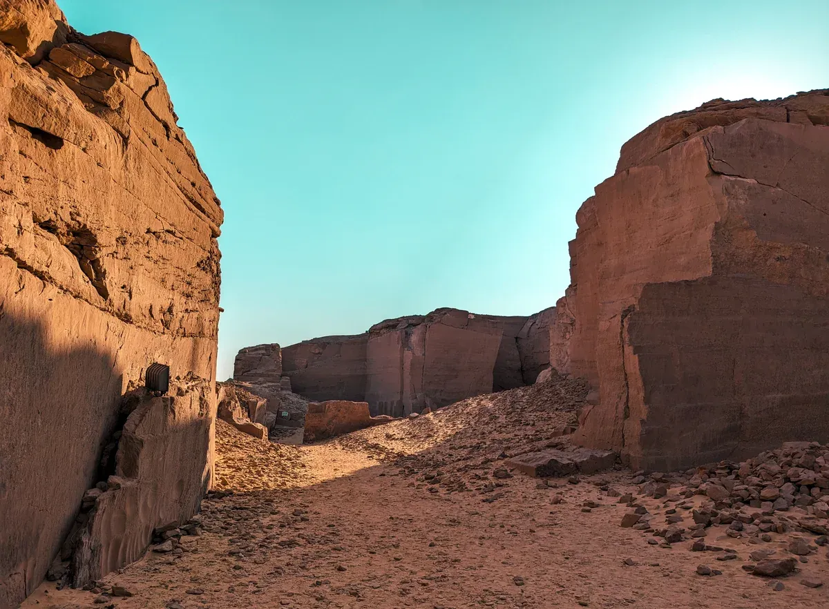 The sandstone quarry walls at Gebel el-Silsila on a luxury Egypt tour, Gebel el-Silsila, Egypt